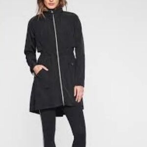 Athleta Drip Drop Black Hooded Rain Jacket